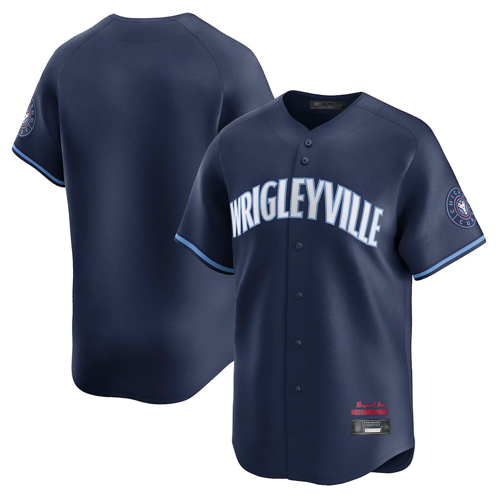 Pouc C.Cubs Navy City Connect Limited Home Blank Player Stitched Jerseys