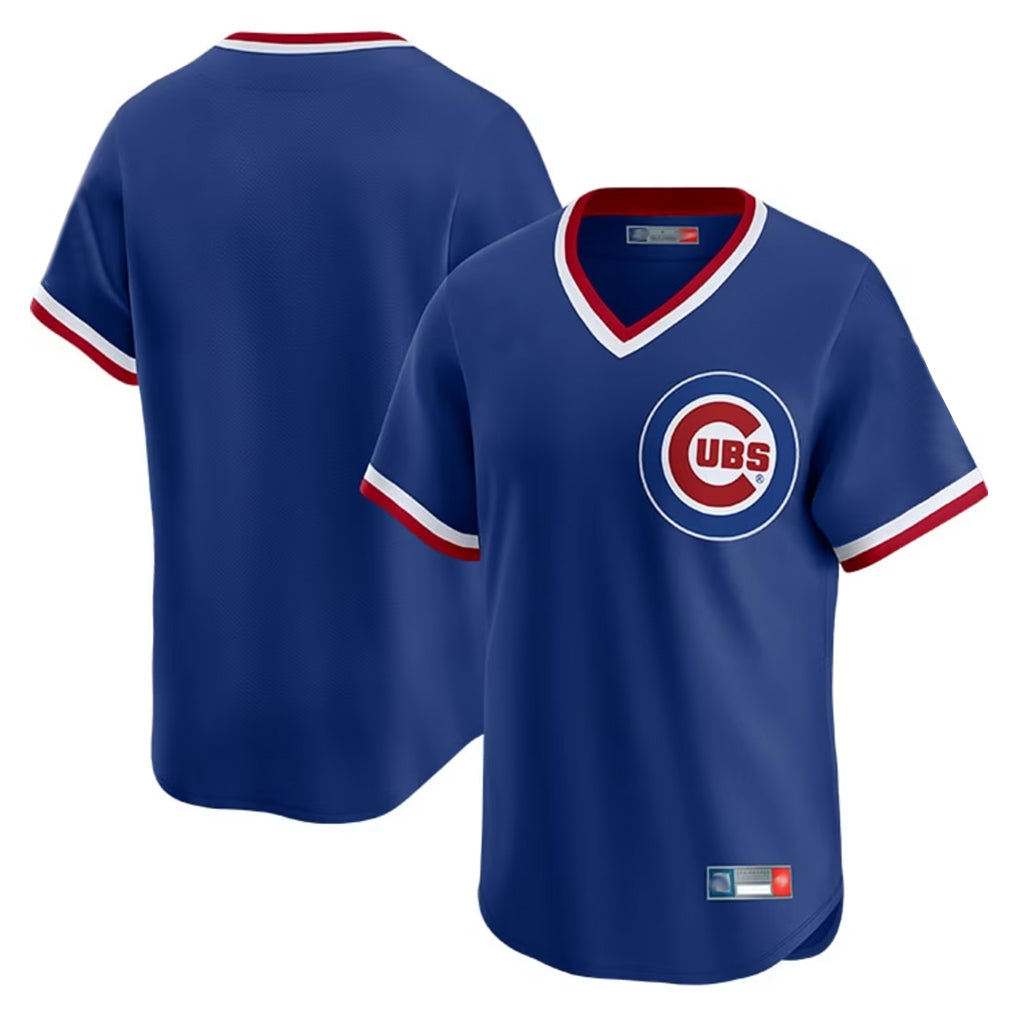 Pouc C.Cubs Royal T-shirt Cooperstown Collection Limited Blank Player Stitched Jerseys