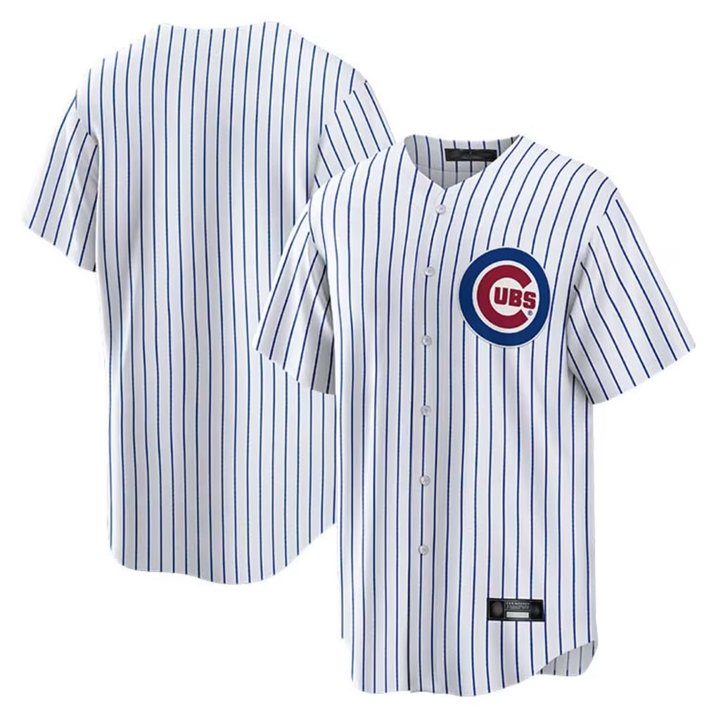 Pouc C.Cubs White Limited Home Blank Player Stitched Jerseys
