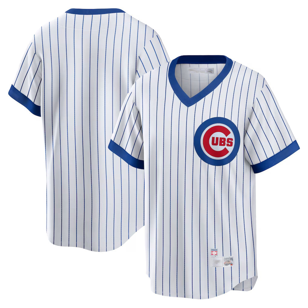 Pouc C.Cubs White T-shirt Cooperstown Collection Limited Blank Player Stitched Jerseys