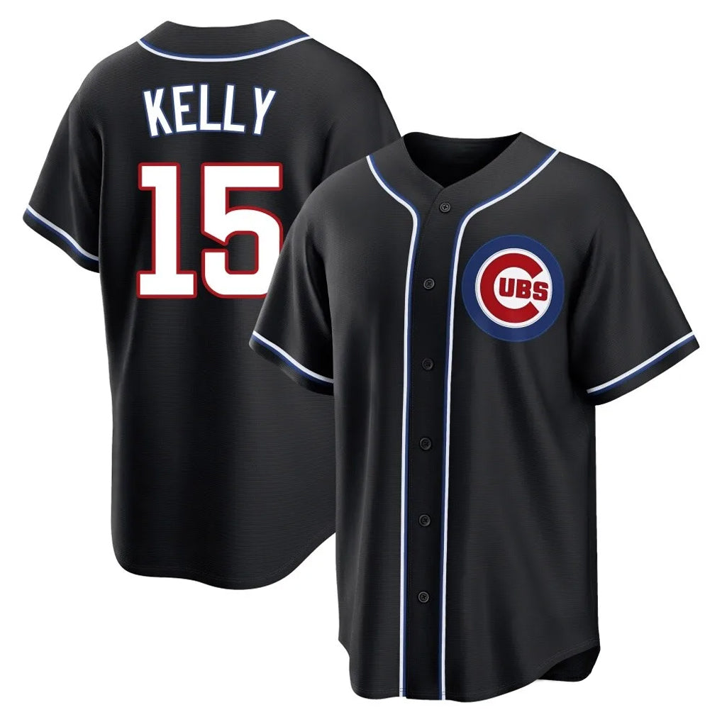 Pouc C.Cubs #15 Carson Kelly Player Black Fashion Out Game Stitched Jerseys