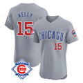 Pouc C.Cubs #15 Carson Kelly Player Gray Road 150th Anniversary Limited Elite Home Stitched Jerseys