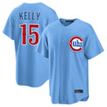 Pouc C.Cubs #15 Carson Kelly Player Light Blue Home Game Stitched Jerseys