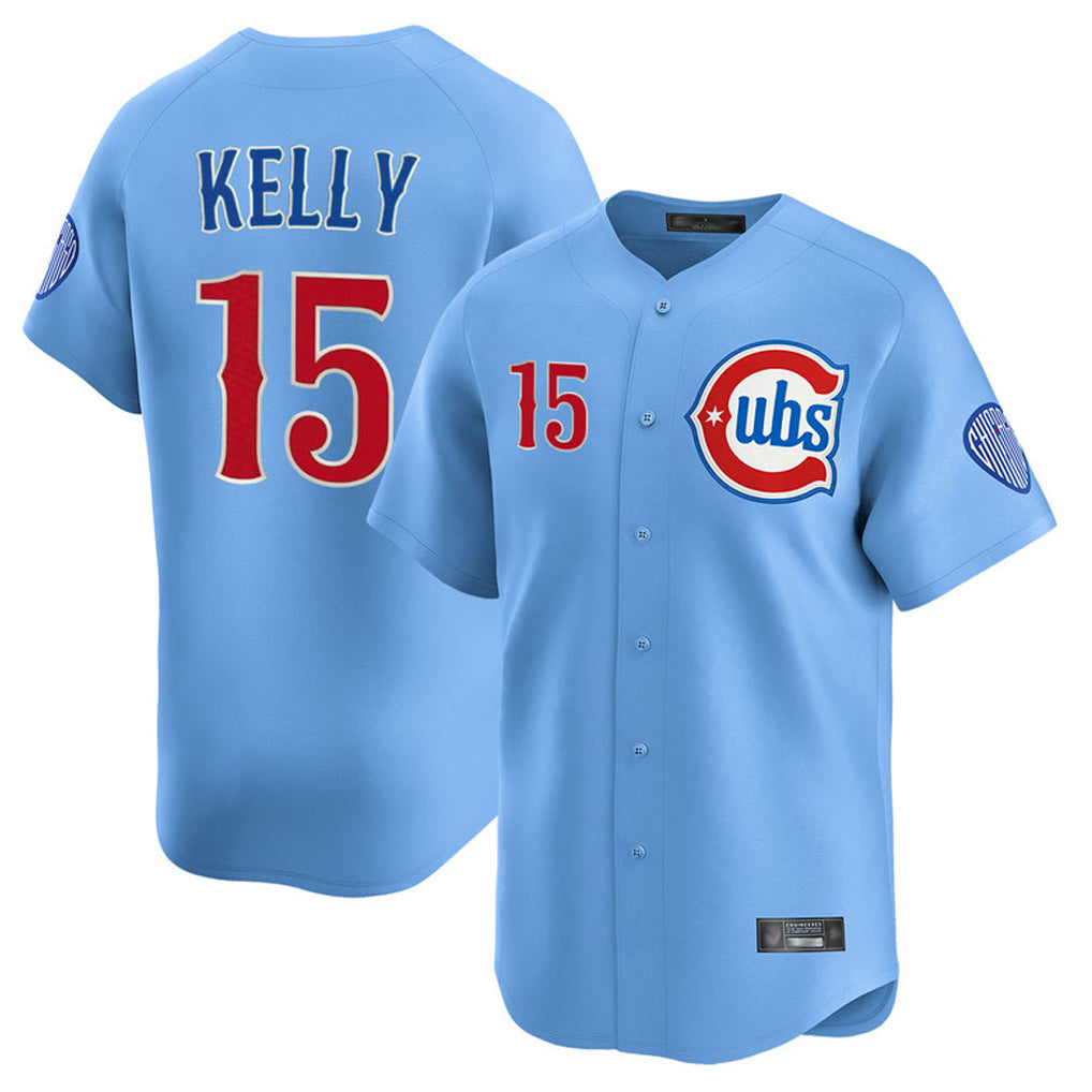 Pouc C.Cubs #15 Carson Kelly Player Light Blue Limited Home Stitched Jerseys