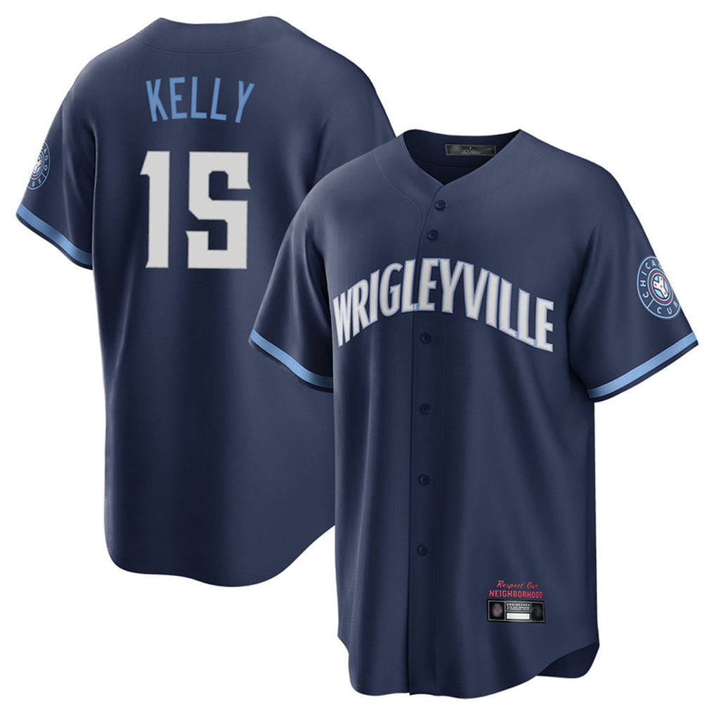 Pouc C.Cubs #15 Carson Kelly Player Navy City Connect Home Game Stitched Jerseys