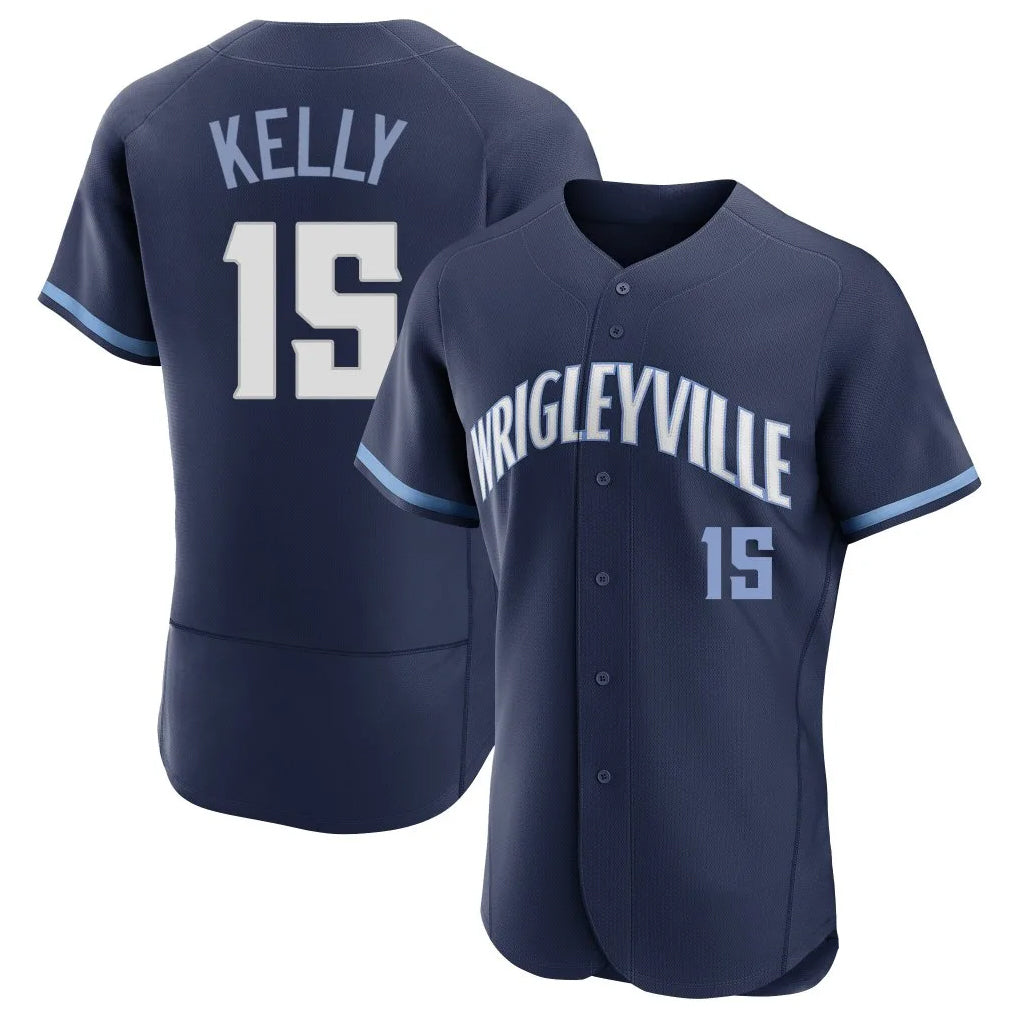 Pouc C.Cubs #15 Carson Kelly Player Navy City Connect Limited Elite Home Stitched Jerseys