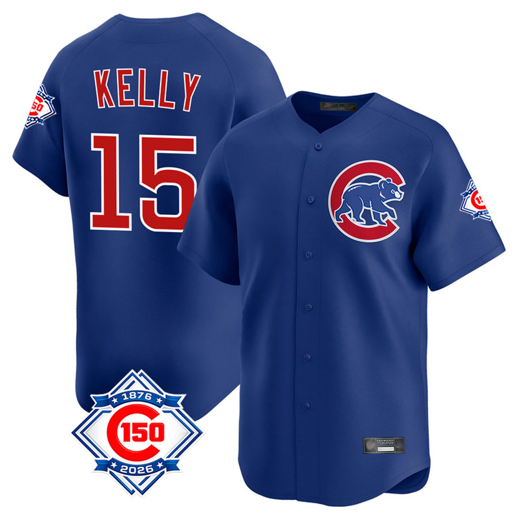 Pouc C.Cubs #15 Carson Kelly Player Royal 150th Anniversary Limited Home Stitched Jerseys