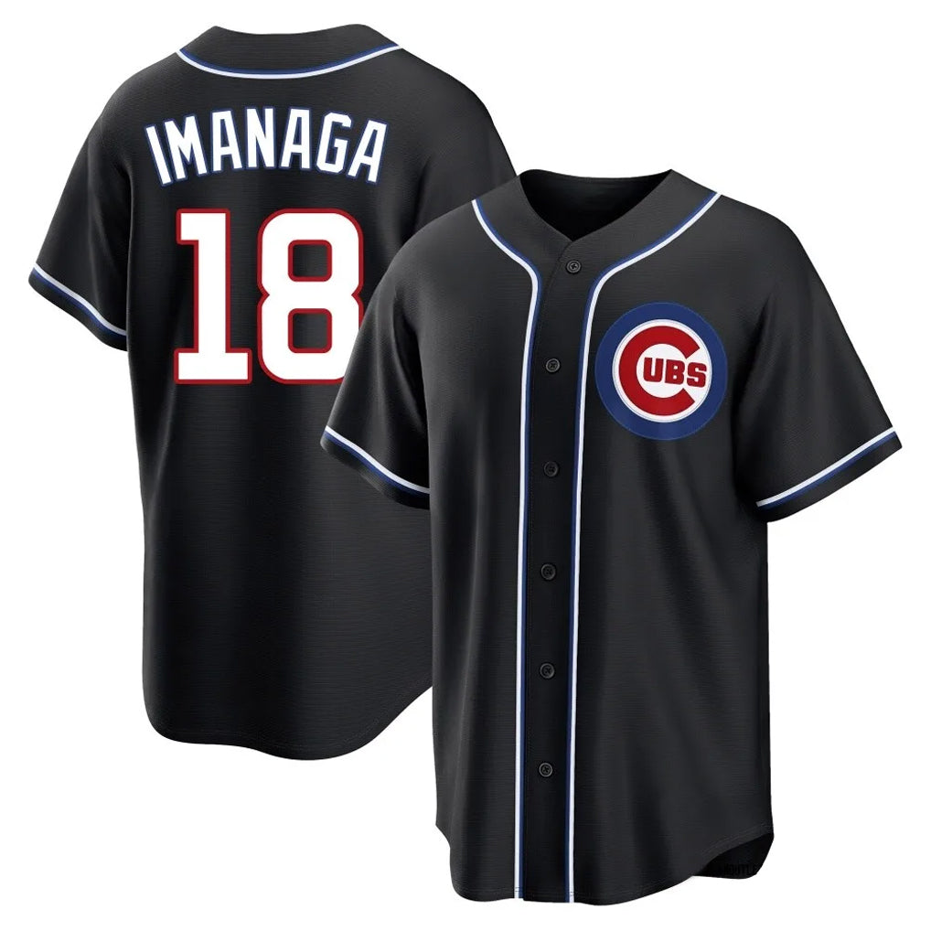 Pouc C.Cubs #18 Shota Imanaga Player Black Fashion Out Game Stitched Jerseys
