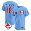 Pouc C.Cubs #18 Shota Imanaga Player Light Blue 150th Anniversary Limited Elite Home Stitched Jerseys
