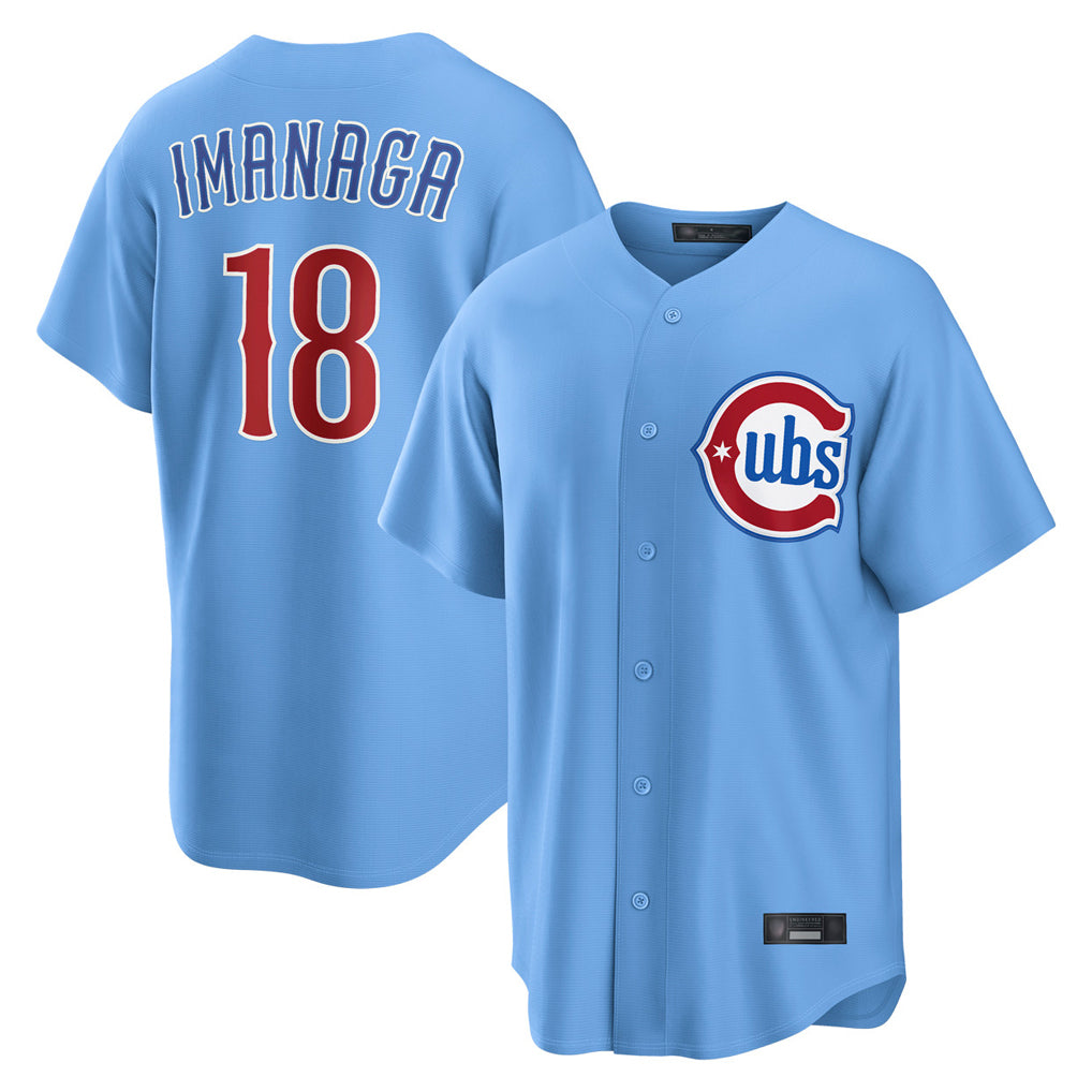 Pouc C.Cubs #18 Shota Imanaga Player Light Blue Home Game Stitched Jerseys