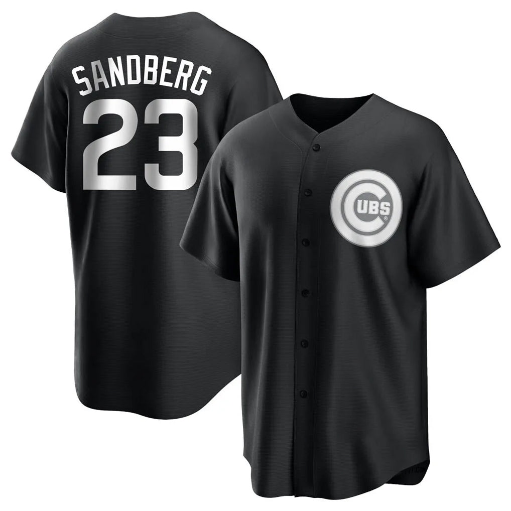 Pouc C.Cubs #23 Ryne Sandberg Player Black Game Stitched Jerseys