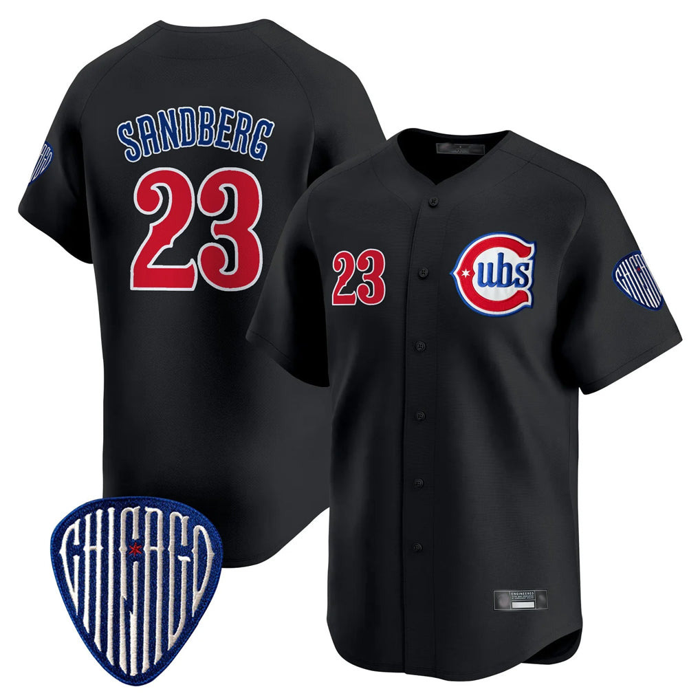 Pouc C.Cubs #23 Ryne Sandberg Player Black Vapor Premier Limited Home Stitched Jerseys