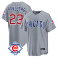 Pouc C.Cubs #23 Ryne Sandberg Player Gray 150th Anniversary Home Game Stitched Jerseys