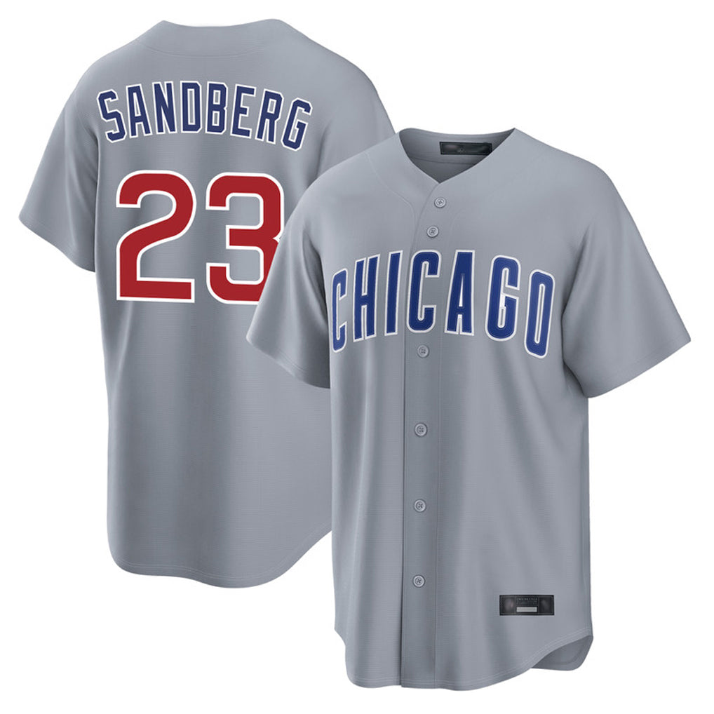Pouc C.Cubs #23 Ryne Sandberg Player Gray Home Game Stitched Jerseys