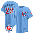 Pouc C.Cubs #23 Ryne Sandberg Player Light Blue 150th Anniversary Home Game Stitched Jerseys