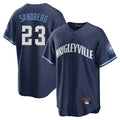 Pouc C.Cubs #23 Ryne Sandberg Player Navy City Connect Home Game Stitched Jerseys