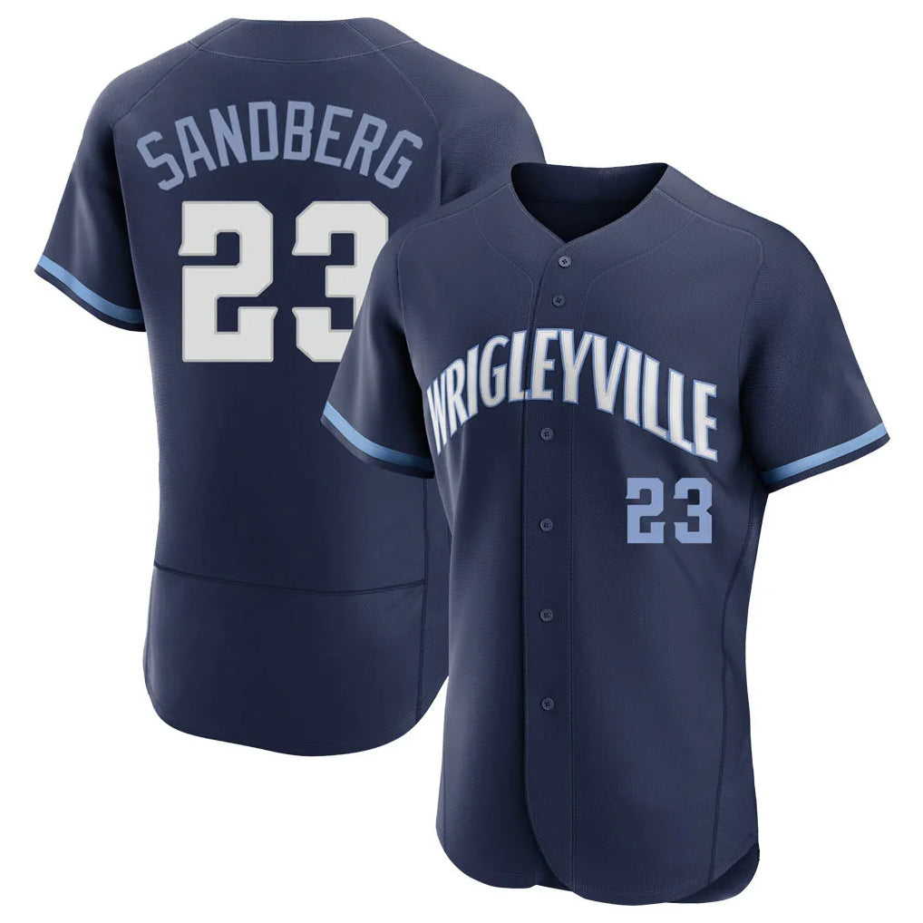 Pouc C.Cubs #23 Ryne Sandberg Player Navy City Connect Limited Elite Home Stitched Jerseys