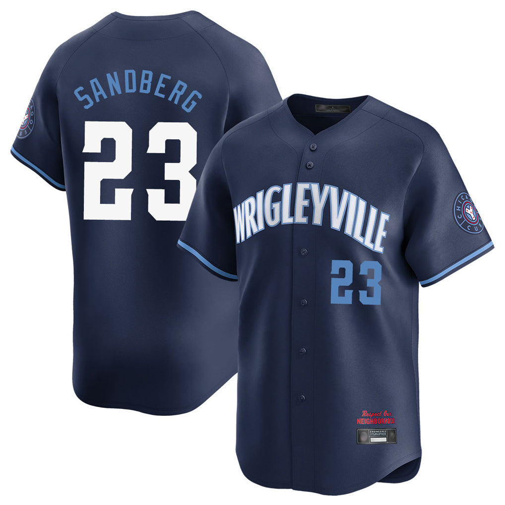 Pouc C.Cubs #23 Ryne Sandberg Player Navy City Connect Limited Home Stitched Jerseys