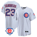 Pouc C.Cubs #23 Ryne Sandberg Player White 150th Anniversary Home Game Stitched Jerseys
