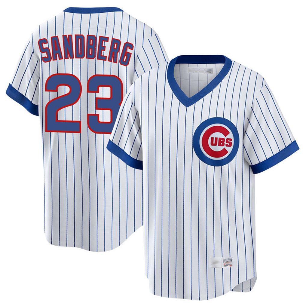 Pouc C.Cubs #23 Ryne Sandberg Player White T-shirt Cooperstown Collection Limited Stitched Jerseys