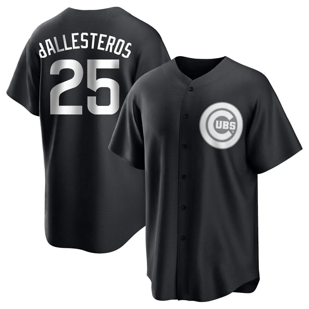 Pouc C.Cubs #25 Mois¡§|s Ballesteros Player Black Game Stitched Jerseys
