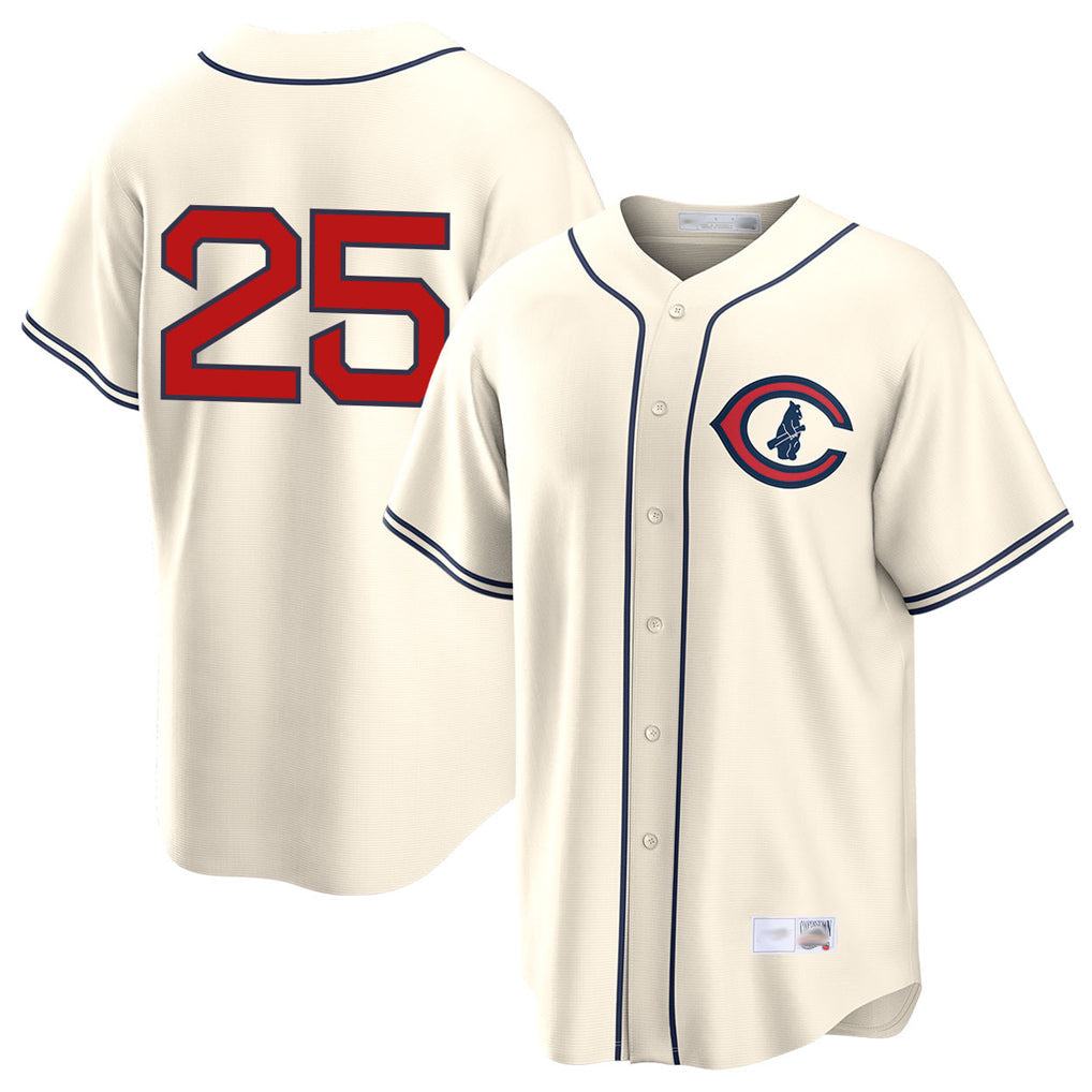 Pouc C.Cubs #25 Mois¡§|s Ballesteros Player Cream Field of Dreams Home Game Stitched Jerseys