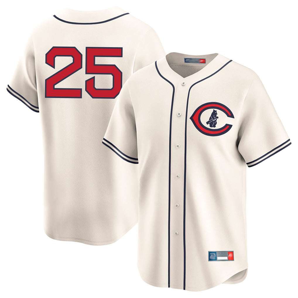 Pouc C.Cubs #25 Mois¡§|s Ballesteros Player Cream Field of Dreams Limited Home Game Stitched Jerseys