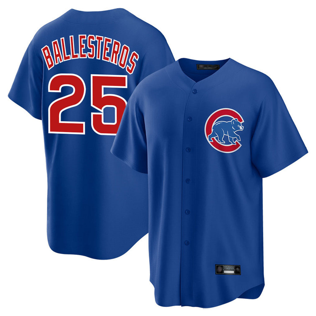 Pouc C.Cubs #25 Mois¡§|s Ballesteros Player Royal Home Game Stitched Jerseys