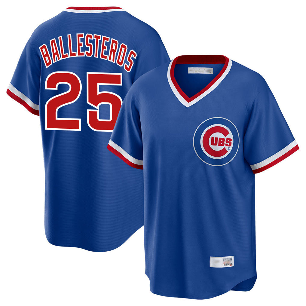 Pouc C.Cubs #25 Mois¡§|s Ballesteros Player Royal T-shirt Cooperstown Collection Limited Stitched Jerseys