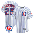Pouc C.Cubs #25 Mois¡§|s Ballesteros Player White 150th Anniversary Home Game Stitched Jerseys