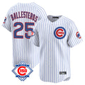 Pouc C.Cubs #25 Mois¡§|s Ballesteros Player White 150th Anniversary Limited Home Game Stitched Jerseys