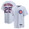 Pouc C.Cubs #25 Mois¡§|s Ballesteros Player White Game Home Stitched Jerseys