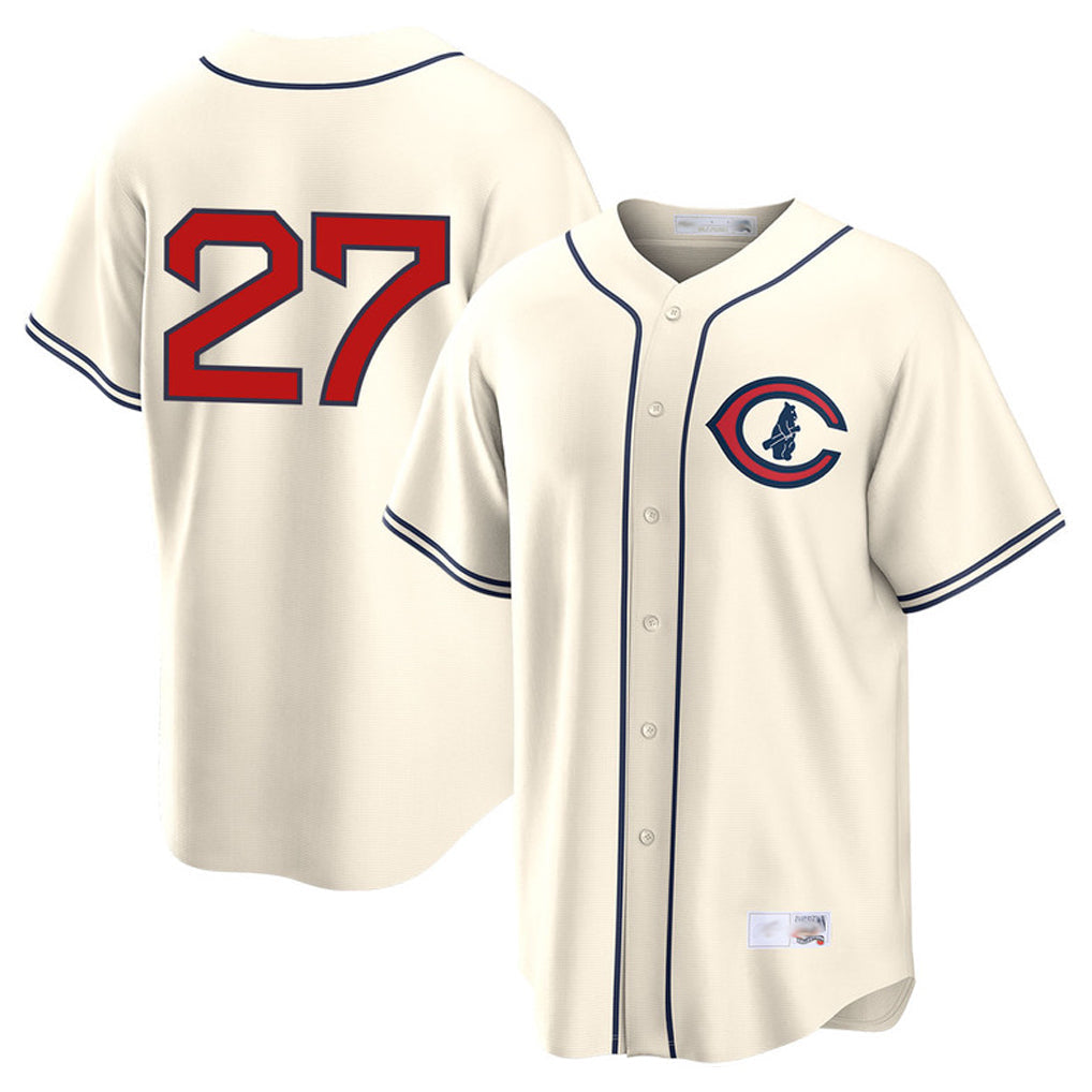 Pouc C.Cubs #27 Seiya Suzuki Player Cream Field of Dreams Home Game Stitched Jerseys