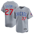 Pouc C.Cubs #27 Seiya Suzuki Player Gray Road Limited Home Stitched Jerseys