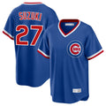 Pouc C.Cubs #27 Seiya Suzuki Player Royal T-shirt Cooperstown Collection Limited Stitched Jerseys