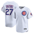 Pouc C.Cubs #27 Seiya Suzuki Player White Limited Home Game Stitched Jerseys