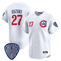Pouc C.Cubs #27 Seiya Suzuki Player White Vapor Premier Limited Home Stitched Jerseys
