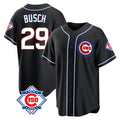 Pouc C.Cubs #29 Michael Busch Player Black Fashion Out Game Stitched Jerseys