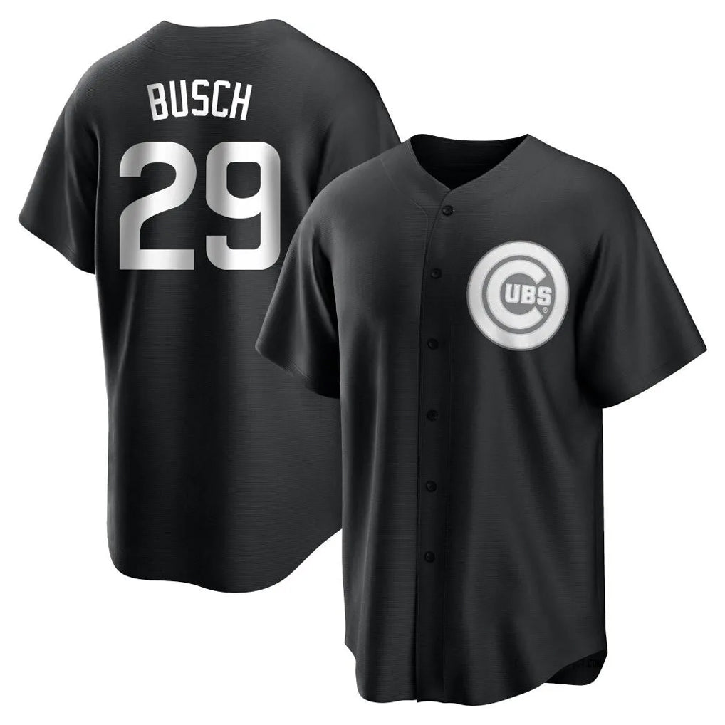 Pouc C.Cubs #29 Michael Busch Player Black Game Stitched Jerseys