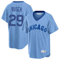 Pouc C.Cubs #29 Michael Busch Player Blue T-shirt Cooperstown Collection Limited Stitched Jerseys