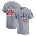 Pouc C.Cubs #29 Michael Busch Player Gray Road Limited Elite Home Stitched Jerseys