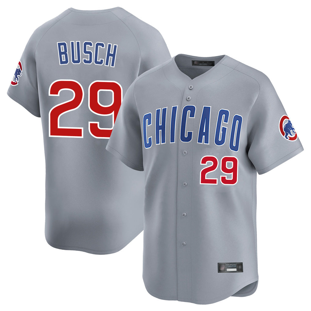 Pouc C.Cubs #29 Michael Busch Player Gray Road Limited Home Stitched Jerseys