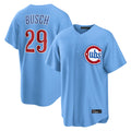 Pouc C.Cubs #29 Michael Busch Player Light Blue Home Game Stitched Jerseys