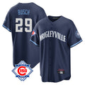 Pouc C.Cubs #29 Michael Busch Player Navy 150th Anniversary City Connect Home Game Stitched Jerseys