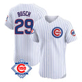Pouc C.Cubs #29 Michael Busch Player White 150th Anniversary Limited Elite Home Game Stitched Jerseys