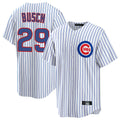 Pouc C.Cubs #29 Michael Busch Player White Game Home Stitched Jerseys