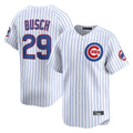 Pouc C.Cubs #29 Michael Busch Player White Limited Home Game Stitched Jerseys
