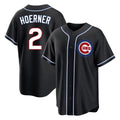 Pouc C.Cubs #2 Nico Hoerner Player Black Fashion Out Game Stitched Jerseys