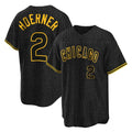 Pouc C.Cubs #2 Nico Hoerner Player Black Snake Skin City Game Stitched Jerseys