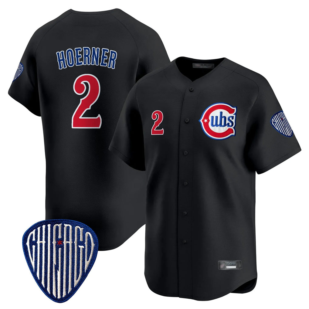 Pouc C.Cubs #2 Nico Hoerner Player Black Vapor Premier Limited Home Stitched Jerseys